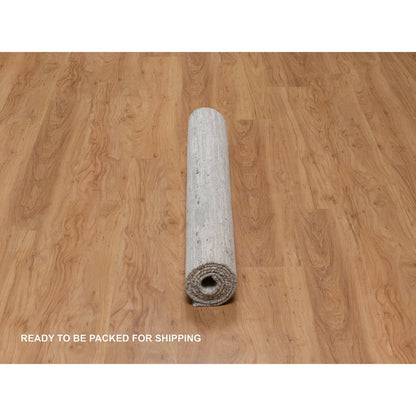 Modern and Contemporary Wool Hand Knotted Rug Grey 4.1x6.0 -O091281