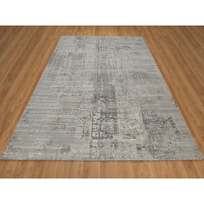 Modern and Contemporary Wool Hand Knotted Rug Grey 8.2x10.1 -O091282