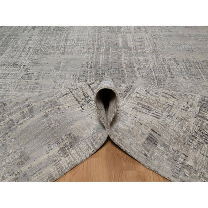 Modern and Contemporary Wool Hand Knotted Rug Grey 8.2x10.1 -O091282
