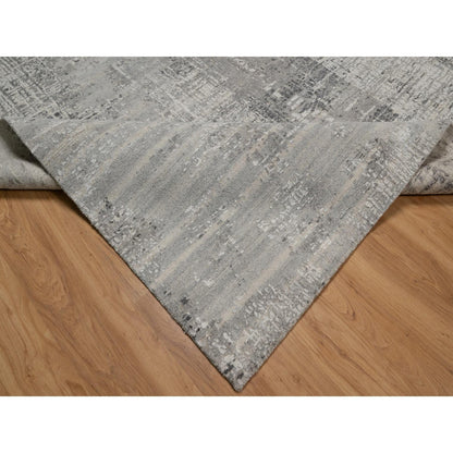 Modern and Contemporary Wool Hand Knotted Rug Grey 8.2x10.1 -O091282
