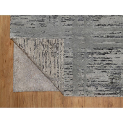 Modern and Contemporary Wool Hand Knotted Rug Grey 8.1x9.11 -O091283