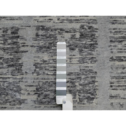 Modern and Contemporary Wool Hand Knotted Rug Grey 8.1x9.11 -O091283