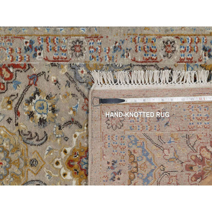 Transitional Wool & Pure Silk Hand Knotted Rug Brown 2.6x11.10 -O091286