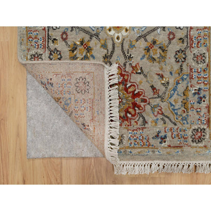 Transitional Wool & Pure Silk Hand Knotted Rug Brown 2.6x11.10 -O091287