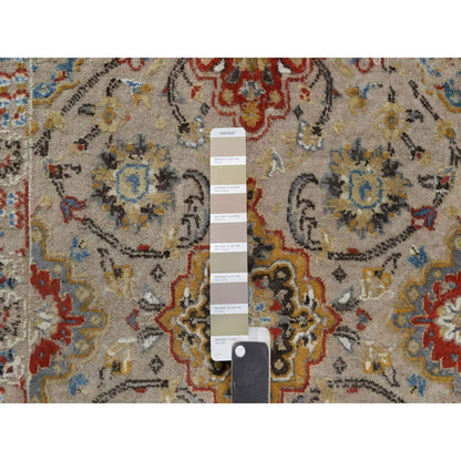 Transitional Wool & Pure Silk Hand Knotted Rug Brown 2.6x11.10 -O091287