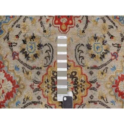 Transitional Wool & Pure Silk Hand Knotted Rug Brown 4.1x5.11 -O091288