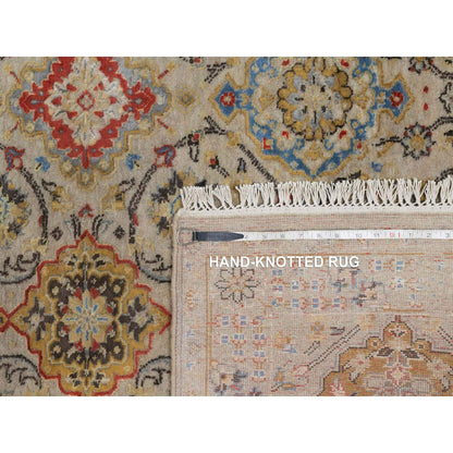 Transitional Wool & Pure Silk Hand Knotted Rug Brown 4.1x5.11 -O091288