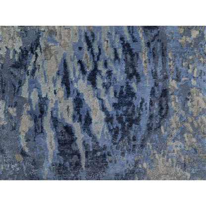 Modern and Contemporary Wool & Silk Hand Knotted Rug Ivory 2.7x10.2 -O091290