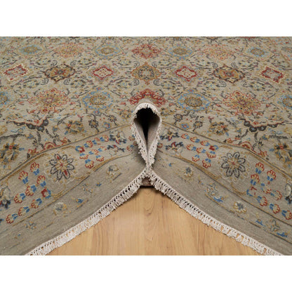 Transitional Wool & Pure Silk Hand Knotted Rug Brown 8.10x11.11 -O091291