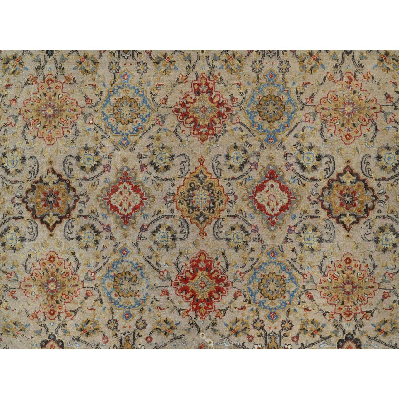 Transitional Wool & Pure Silk Hand Knotted Rug Brown 8.10x11.11 -O091291