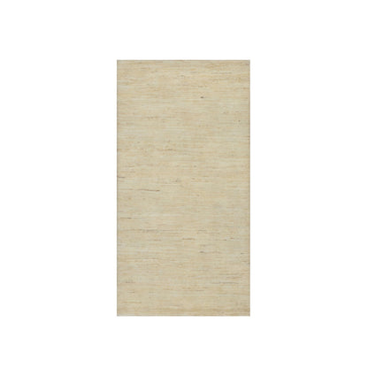 Modern and Contemporary Wool Hand Knotted Rug Ivory 2.4x11.6 -O091293