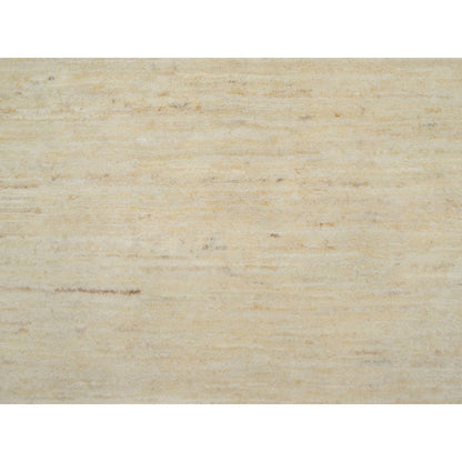 Modern and Contemporary Wool Hand Knotted Rug Ivory 2.4x11.6 -O091293