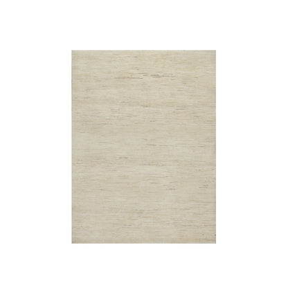 Modern and Contemporary Wool Hand Knotted Rug Ivory 4.9x6.4 -O091294