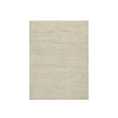 Modern and Contemporary Wool Hand Knotted Rug Ivory 4.9x6.4 -O091294