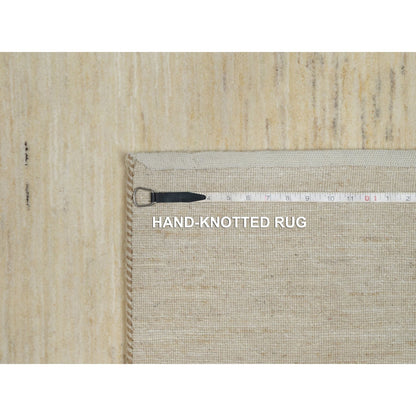Modern and Contemporary Wool Hand Knotted Rug Ivory 4.9x6.4 -O091294