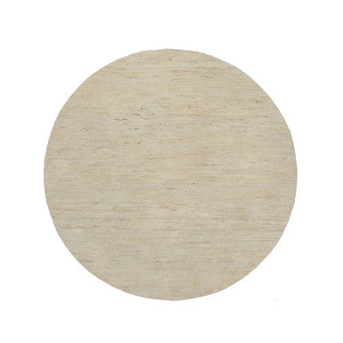 Modern and Contemporary Wool Hand Knotted Rug Ivory 5.0x5.0 -O091296