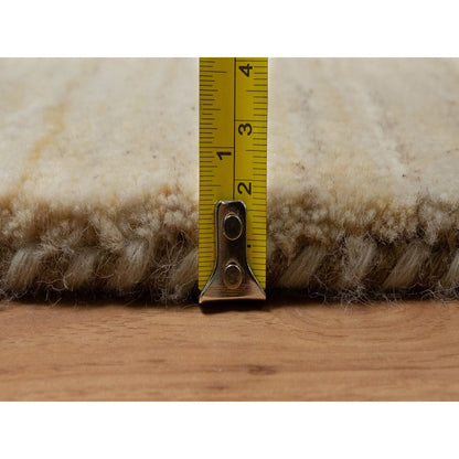 Modern and Contemporary Wool Hand Knotted Rug Ivory 5.0x5.0 -O091296