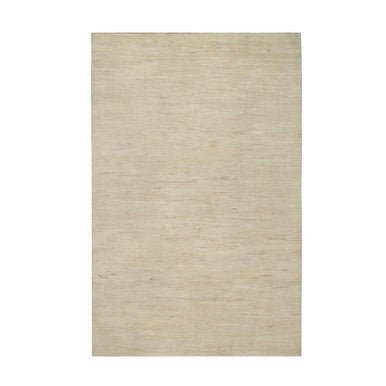 Modern and Contemporary Wool Hand Knotted Rug Ivory 6.3x9.9 -O091297