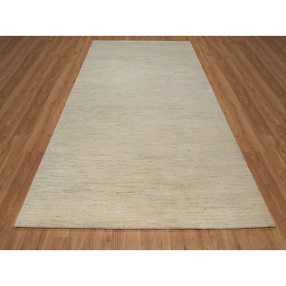 Modern and Contemporary Wool Hand Knotted Rug Ivory 6.0x11.10 -O091298