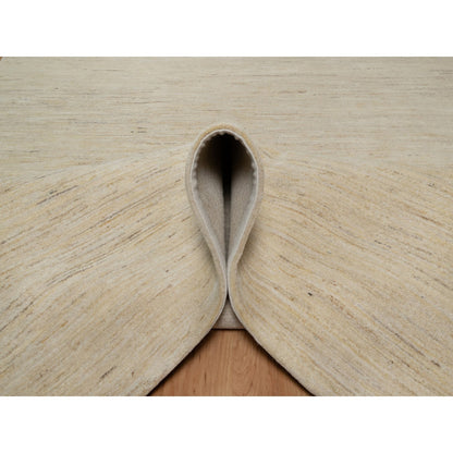 Modern and Contemporary Wool Hand Knotted Rug Ivory 6.0x11.10 -O091298