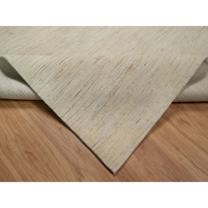 Modern and Contemporary Wool Hand Knotted Rug Ivory 6.0x11.10 -O091298