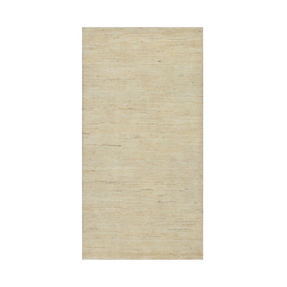 Modern and Contemporary Wool Hand Knotted Rug Ivory 2.4x11.5 -O091301