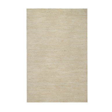 Modern and Contemporary Wool Hand Knotted Rug Ivory 6.4x9.9 -O091302