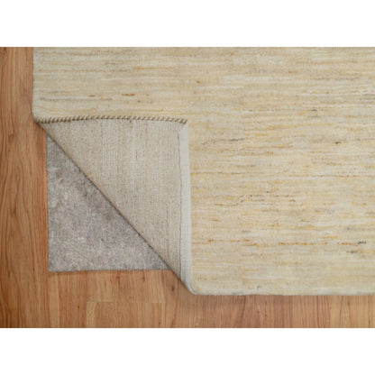 Modern and Contemporary Wool Hand Knotted Rug Ivory 6.4x9.9 -O091302