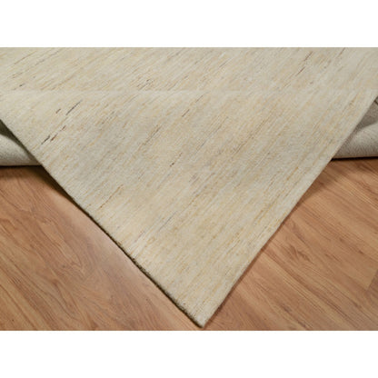Modern and Contemporary Wool Hand Knotted Rug Ivory 6.4x9.9 -O091302