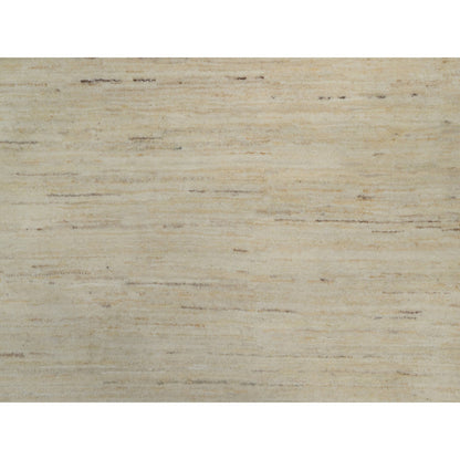 Modern and Contemporary Wool Hand Knotted Rug Ivory 6.11x7.1 -O091303