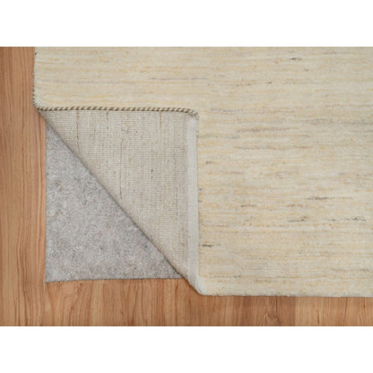 Modern and Contemporary Wool Hand Knotted Rug Ivory 2.8x15.11 -O091304