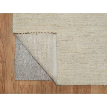 Modern and Contemporary Wool Hand Knotted Rug Ivory 2.6x17.8 -O091305