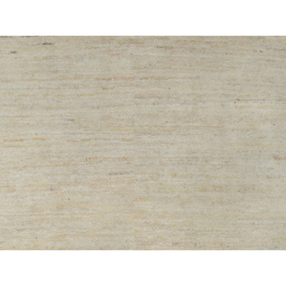 Modern and Contemporary Wool Hand Knotted Rug Ivory 2.6x17.8 -O091305