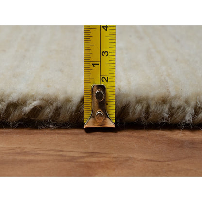 Modern and Contemporary Wool Hand Knotted Rug Ivory 2.6x17.8 -O091305