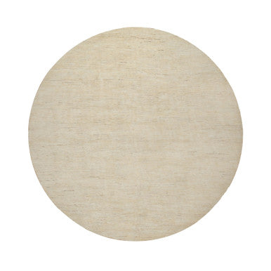 Modern and Contemporary Wool Hand Knotted Rug Ivory 11.4x11.4 -O091306
