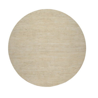 Modern and Contemporary Wool Hand Knotted Rug Ivory 9.10x9.10 -O091307