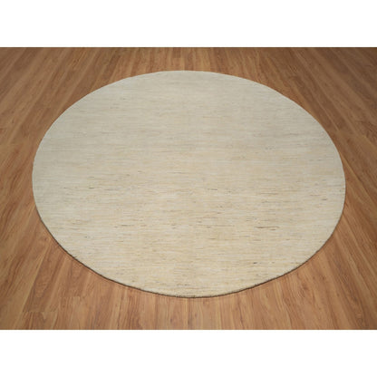 Modern and Contemporary Wool Hand Knotted Rug Ivory 9.10x9.10 -O091307