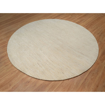 Modern and Contemporary Wool Hand Knotted Rug Ivory 9.10x9.10 -O091307