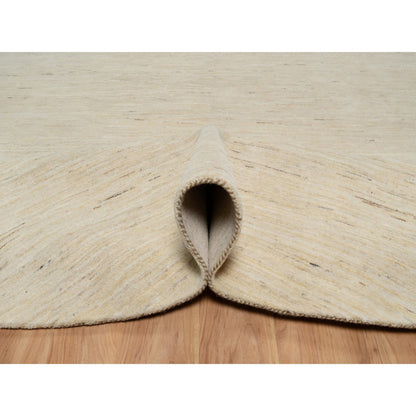 Modern and Contemporary Wool Hand Knotted Rug Ivory 9.10x9.10 -O091307