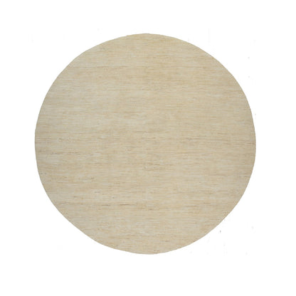 Modern and Contemporary Wool Hand Knotted Rug Ivory 7.9x7.9 -O091308