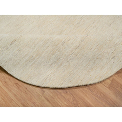 Modern and Contemporary Wool Hand Knotted Rug Ivory 7.9x7.9 -O091308