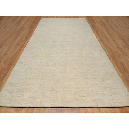 Modern and Contemporary Wool Hand Knotted Rug Ivory 8.1x15.10 -O091309