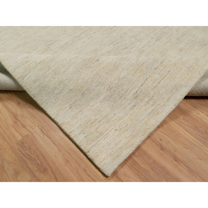 Modern and Contemporary Wool Hand Knotted Rug Ivory 8.1x15.10 -O091309