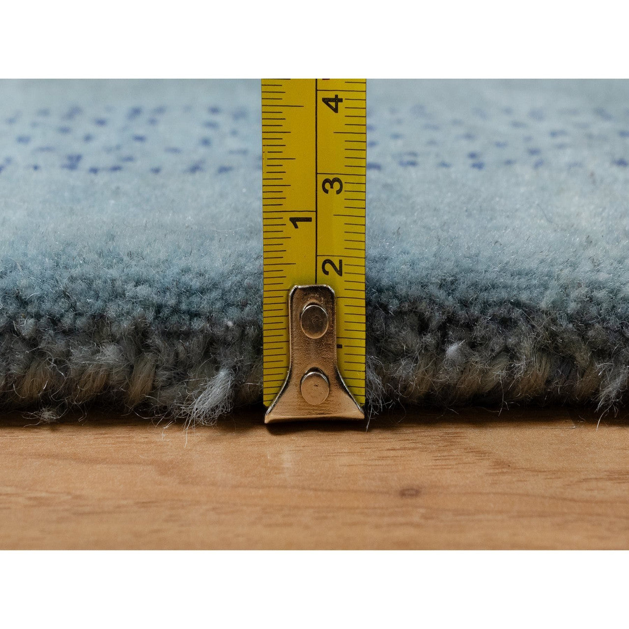 Blue 2'11" x 5'6" Modern and Contemporary Hand knotted Wool Rug - Sku: O091311