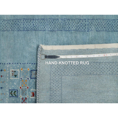 Modern and Contemporary Wool Hand Knotted Rug Blue 2.11x5.6 -O091311