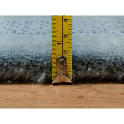 Modern and Contemporary Wool Hand Knotted Rug Blue 2.11x5.4 -O091312