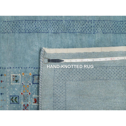 Modern and Contemporary Wool Hand Knotted Rug Blue 2.11x5.4 -O091312