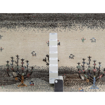 Modern and Contemporary Wool Hand Knotted Rug Ivory 2.6x9.10 -O091317