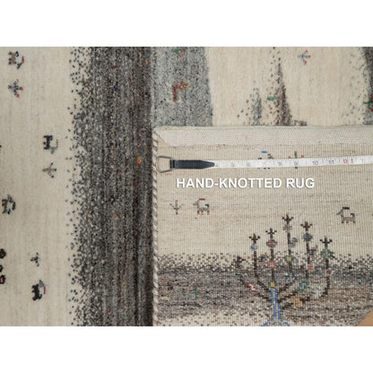 Modern and Contemporary Wool Hand Knotted Rug Ivory 2.6x9.10 -O091317