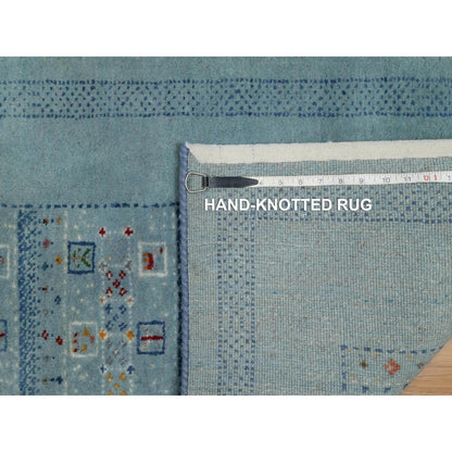 Modern and Contemporary Wool Hand Knotted Rug Blue 2.3x4.5 -O091319